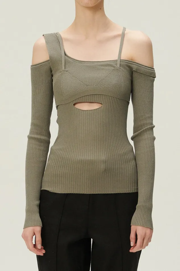 Storets Arisha Layered Effect Knit Top Women Sweaters and Knitwears