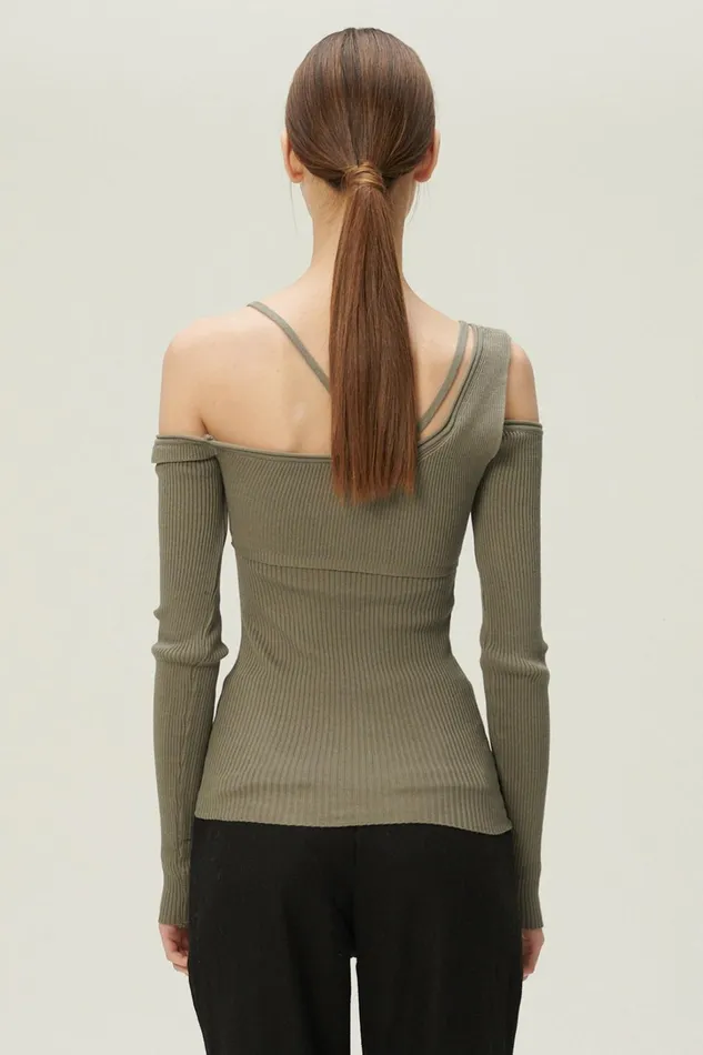 Storets Arisha Layered Effect Knit Top Women Sweaters and Knitwears
