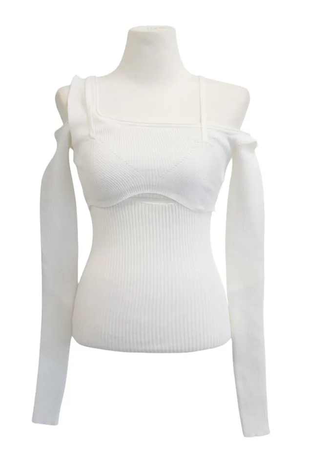 Storets Arisha Layered Effect Knit Top Women Sweaters and Knitwears