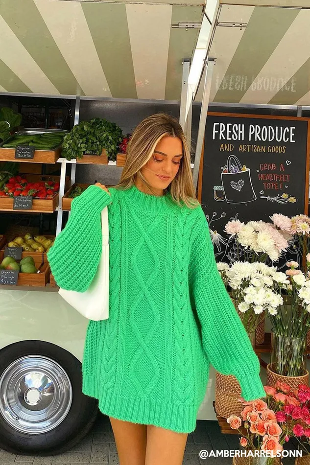 Storets Avery Cable SweaterDress Women Sweaters and Knitwears