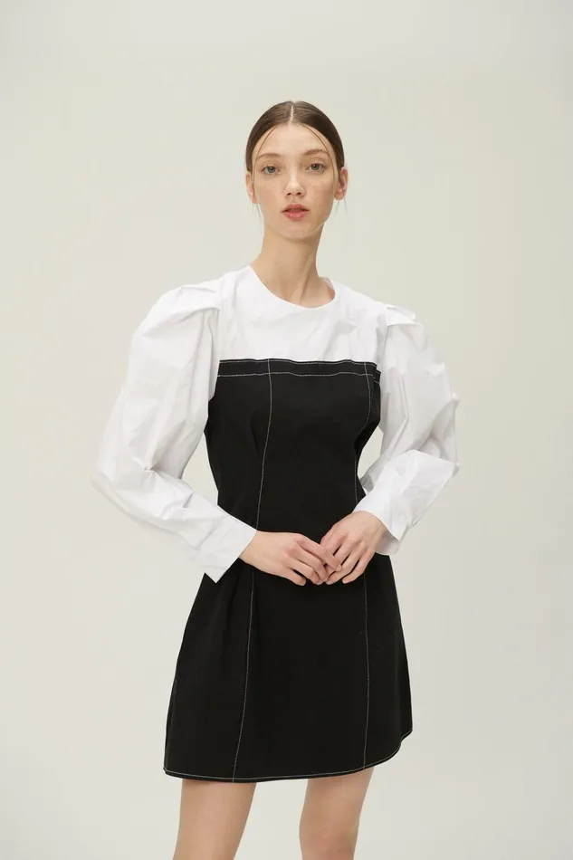 Storets Avery Puff Sleeve Dress Women Mini Dresses