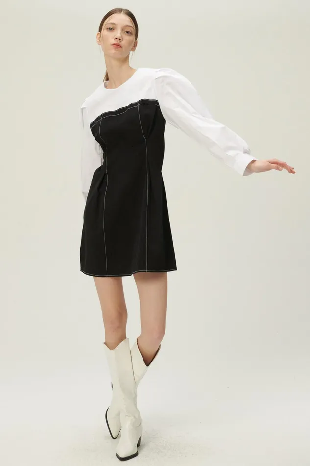 Storets Avery Puff Sleeve Dress Women Mini Dresses