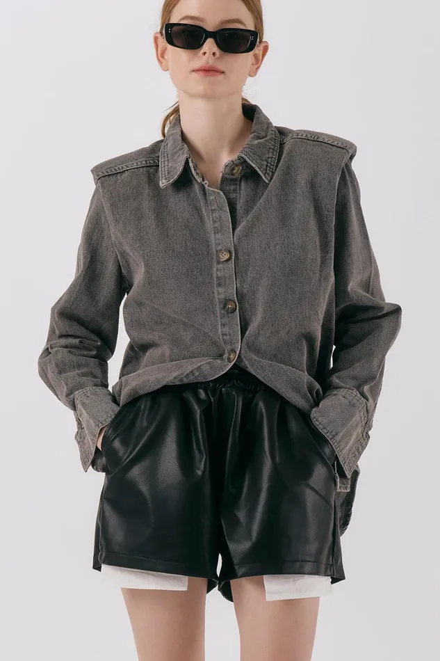 Storets Cindy Pleather Shorts Women Shorts