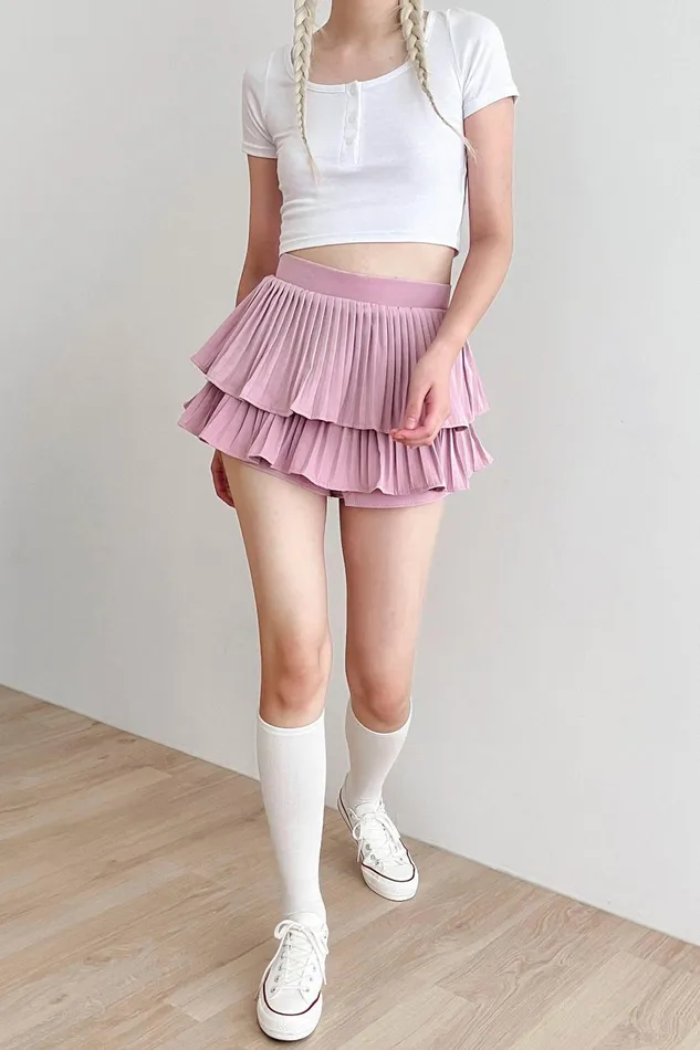 Storets Clara Pleated Ruffle Skort Women Skorts