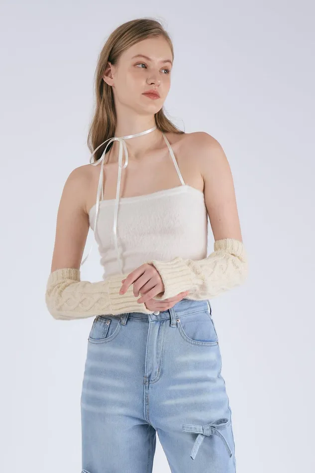 Storets Ella Fuzzy Strapless Top Women Tops Storets Ella Fuzzy Strapless Top Women Tops