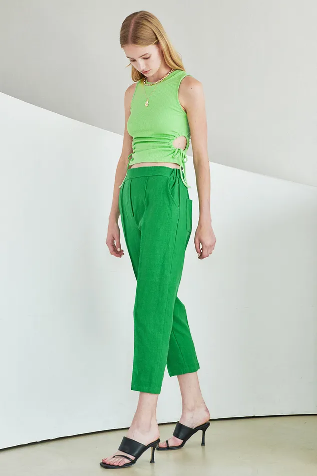 Storets Giselle Ribbed Cutout Top Women Tops
