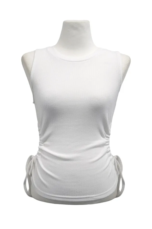 Storets Giselle Ribbed Cutout Top Women Tops