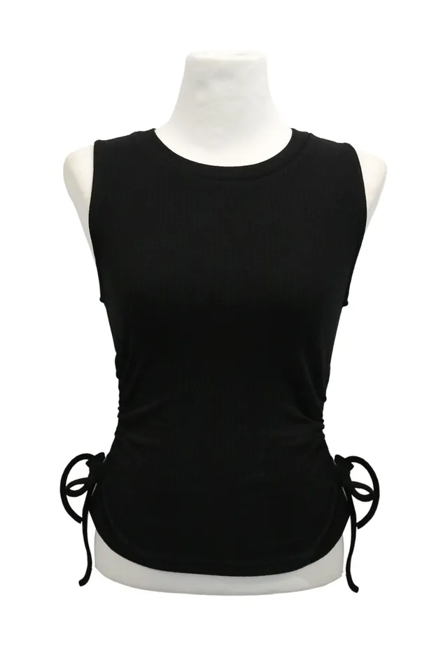 Storets Giselle Ribbed Cutout Top Women Tops