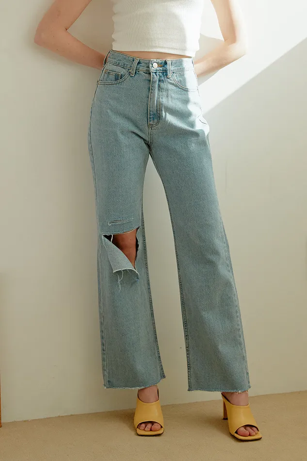 Storets Haily Slash Ripped Jeans Women Jeans