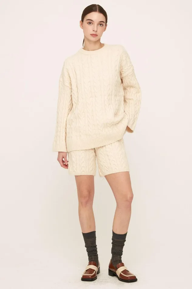 Storets Ivy Cable Sweater N Shorts Set Women Sweaters and Knitwears Storets Ivy Cable Sweater N Shorts Set Women Sweaters and Knitwears