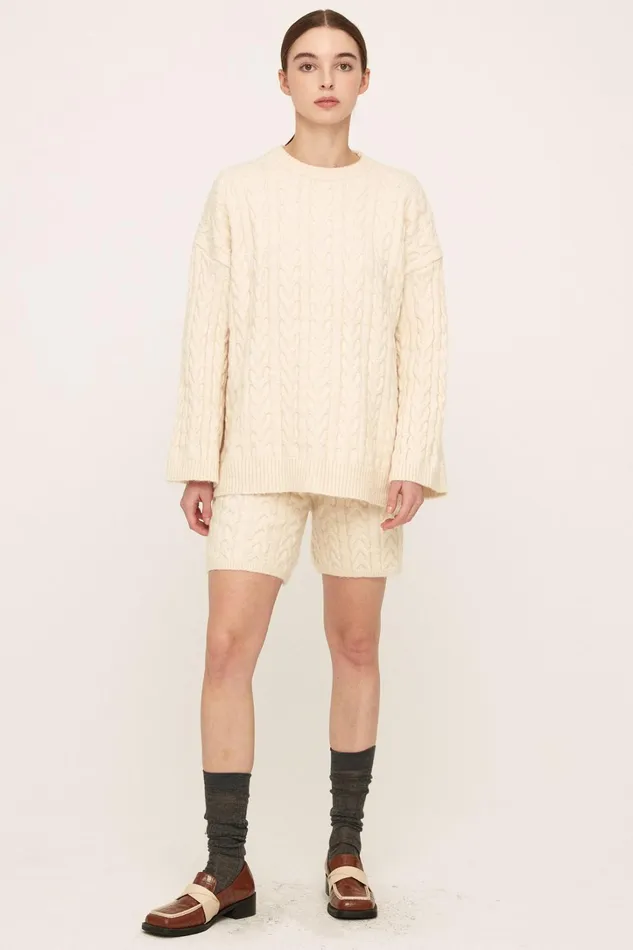 Storets Ivy Cable Sweater N Shorts Set Women Sweaters and Knitwears Storets Ivy Cable Sweater N Shorts Set Women Sweaters and Knitwears