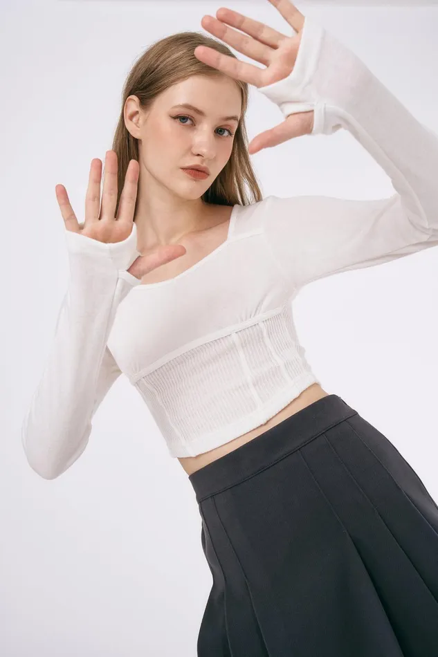 Storets Ivy Squared Neck Top Women Tops