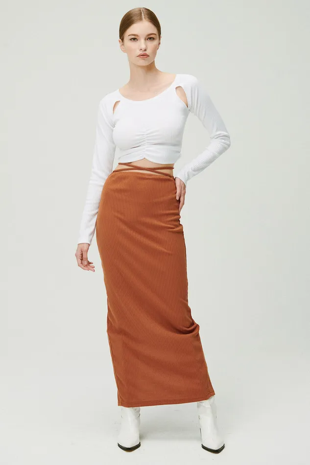 Storets Jade Ribbed Skirt WString Women Skirts