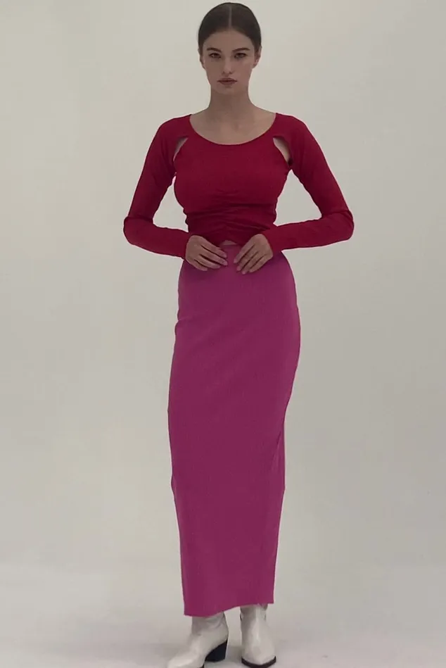 Storets Jade Ribbed Skirt WString Women Skirts