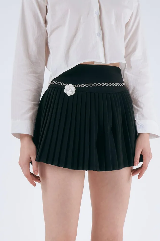 Storets Lily Pleated Mini Skirt Wbelt Women Skirts