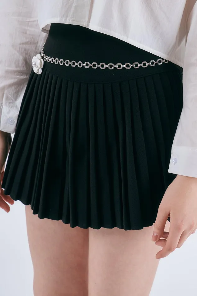 Storets Lily Pleated Mini Skirt Wbelt Women Skirts