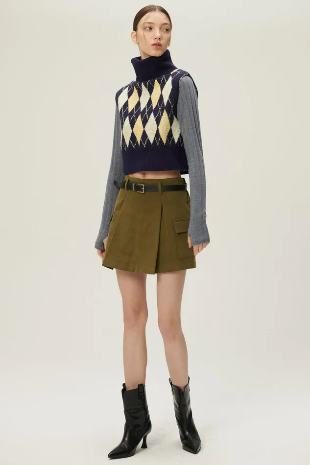 Storets Ludi Argyle Knit Vest Women Sweaters and Knitwears