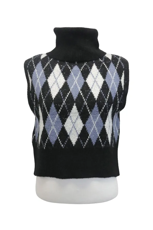 Storets Ludi Argyle Knit Vest Women Sweaters and Knitwears