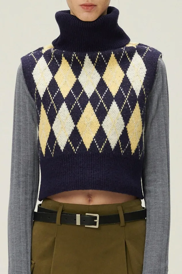 Storets Ludi Argyle Knit Vest Women Sweaters and Knitwears
