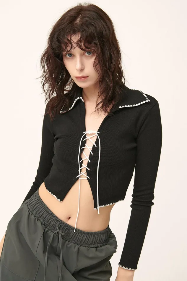 Storets Milla Open Front Crop Top Women Tops