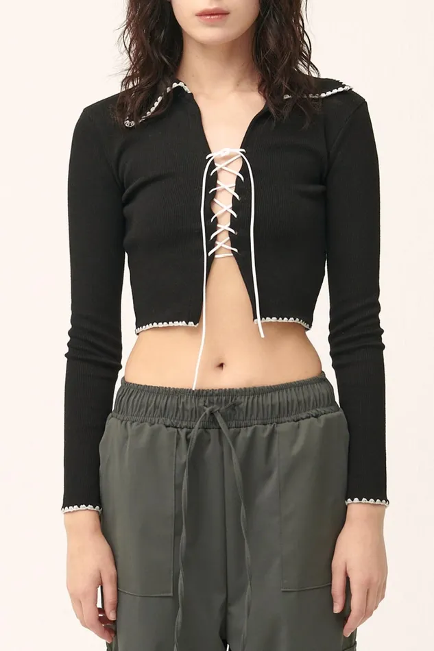 Storets Milla Open Front Crop Top Women Tops
