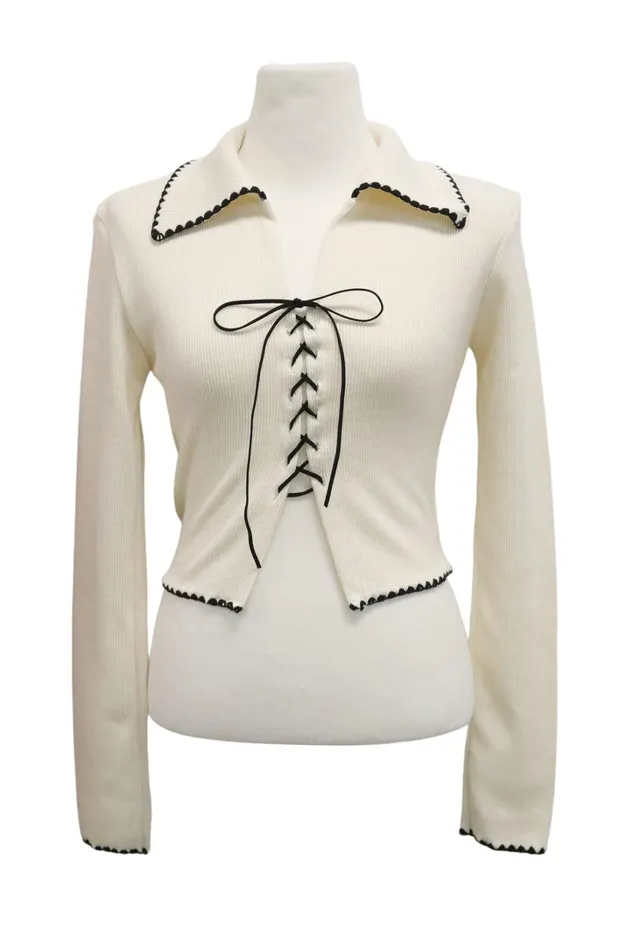 Storets Milla Open Front Crop Top Women Tops
