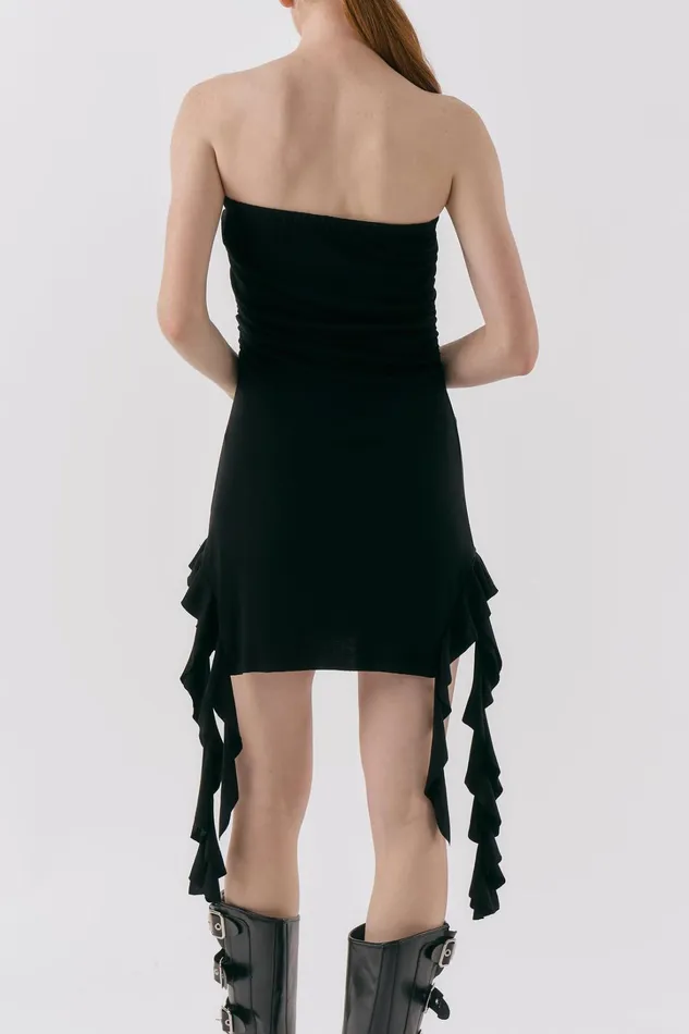 Storets Mindy Ruffled Jersey Dress Women Mini Dresses Storets Mindy Ruffled Jersey Dress Women Mini Dresses
