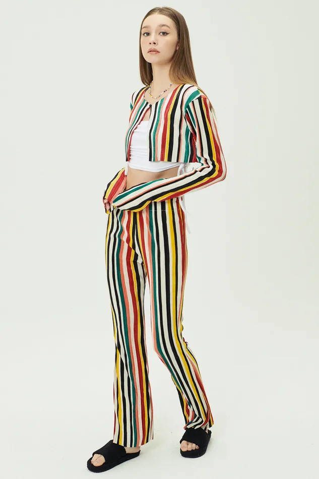 Storets Nadua Striped Plisse Pants Women Trousers