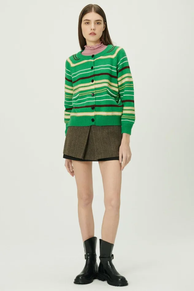 Storets Naomi Striped Knit Cardigan Women Cardigan