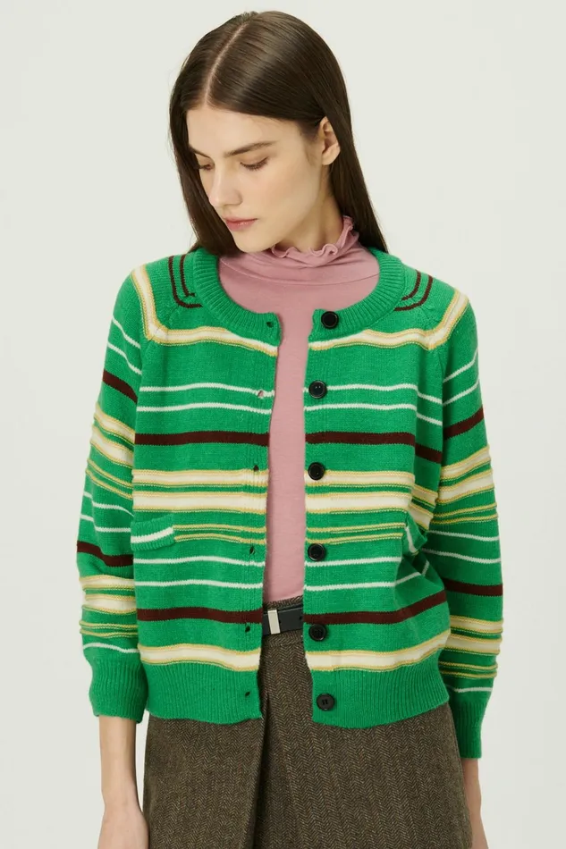 Storets Naomi Striped Knit Cardigan Women Cardigan