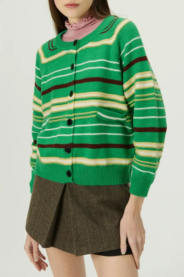 Storets Naomi Striped Knit Cardigan Women Cardigan