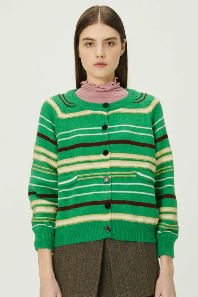 Storets Naomi Striped Knit Cardigan Women Cardigan
