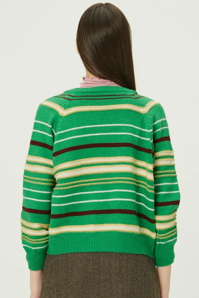 Storets Naomi Striped Knit Cardigan Women Cardigan