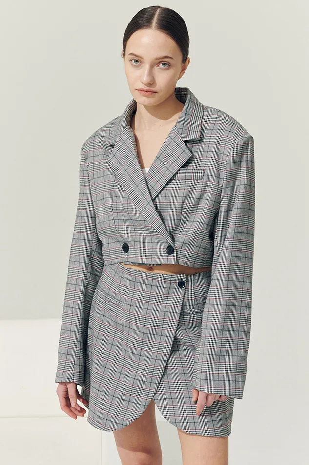 Storets Reborn Eva Two Button Blazer In Plaid Women Blazer