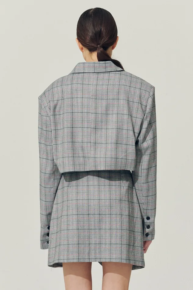 Storets Reborn Eva Two Button Blazer In Plaid Women Blazer