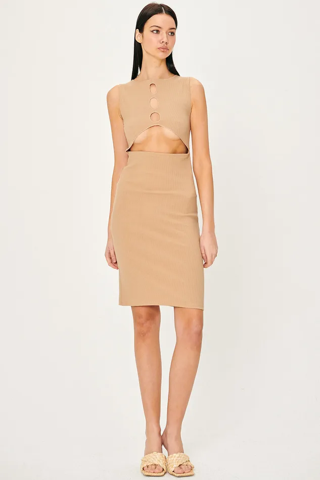 Storets Samantha Back CutOut Midi Dress Women Sweaters and Knitwears