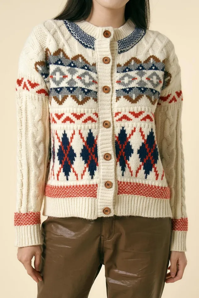 Storets STORETS X COSONNE Fair Isle Granny Cardigan Women Cardigan