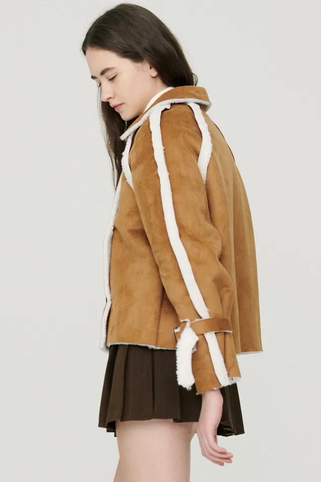 Storets Sybil Shearling Oversize Jacket Women Jackets and Coats