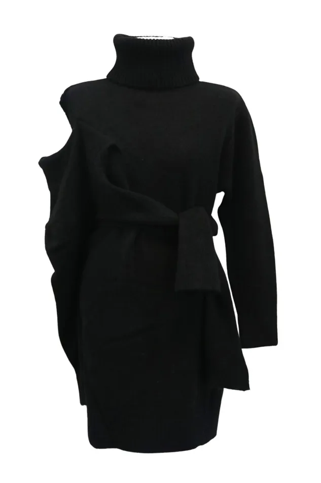 Storets Victoria Tie Front Sweater Dress Women Mini Dresses