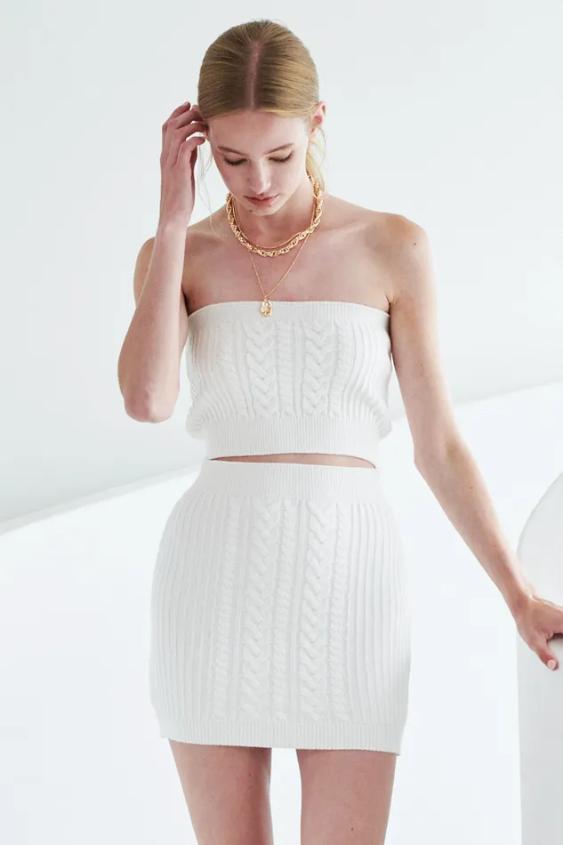Storets Vivian Cable Knit 2piece Set Women Skirts