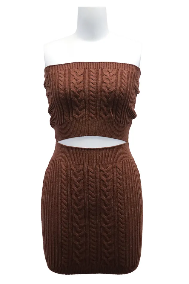 Storets Vivian Cable Knit 2piece Set Women Skirts