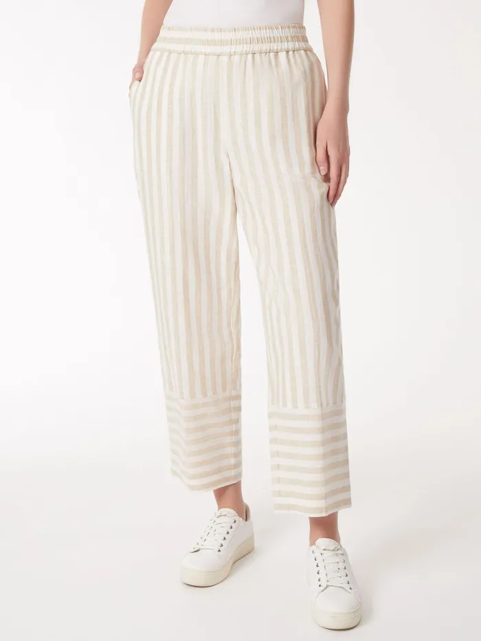 Striped PullOn Drawstring Trousers Women Jones New York Pants and Skirts