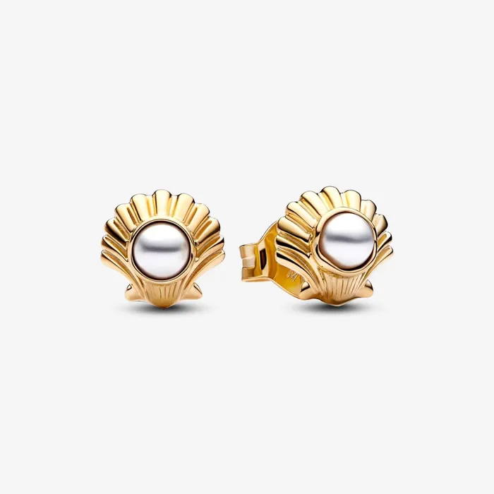 Stud Earrings Women Pandora Disney The Little Mermaid Seashell Stud Earrings
