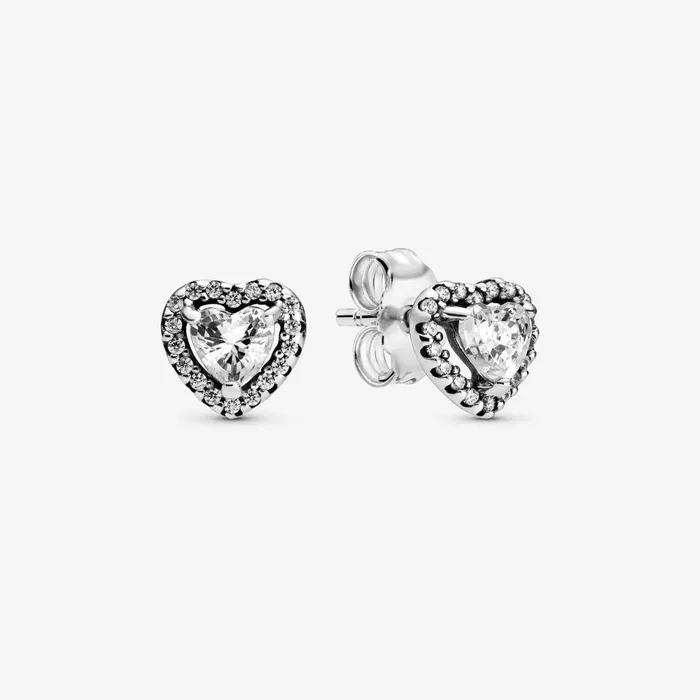 Stud Earrings Women Pandora Elevated Heart Stud Earrings Sterling Silver