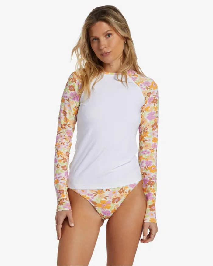 Sungazers Long Sleeve Surf Tee Multi Women Billabong Rashguards and Bodysuits