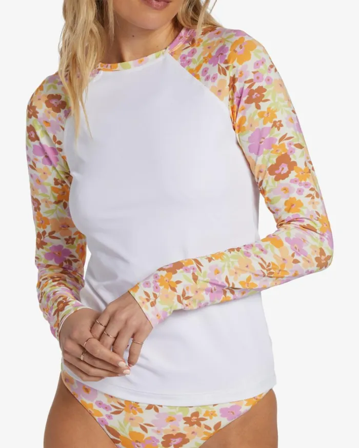 Sungazers Long Sleeve Surf Tee Multi Women Billabong Rashguards and Bodysuits