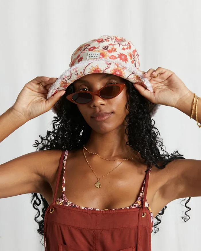 Suns Out Bucket Hat White Cap Women Billabong Hats and Beanies