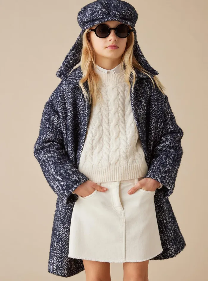 Sweaters And Cardigans Girl 216 Il Gufo Cableknit Wool Sweater