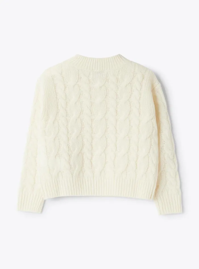 Sweaters And Cardigans Girl 216 Il Gufo Cableknit Wool Sweater