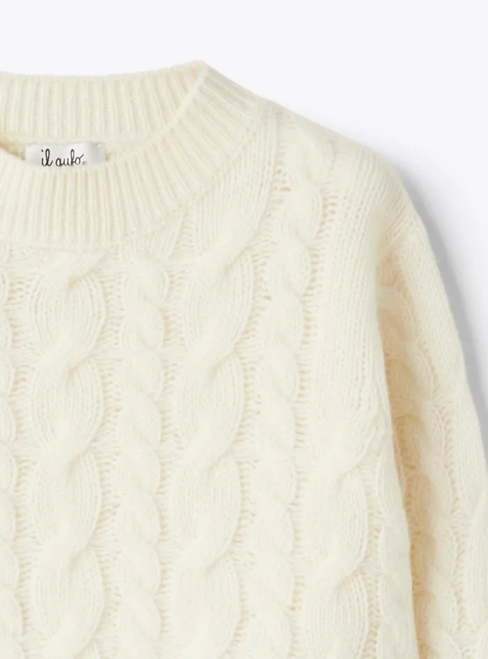 Sweaters And Cardigans Girl 216 Il Gufo Cableknit Wool Sweater